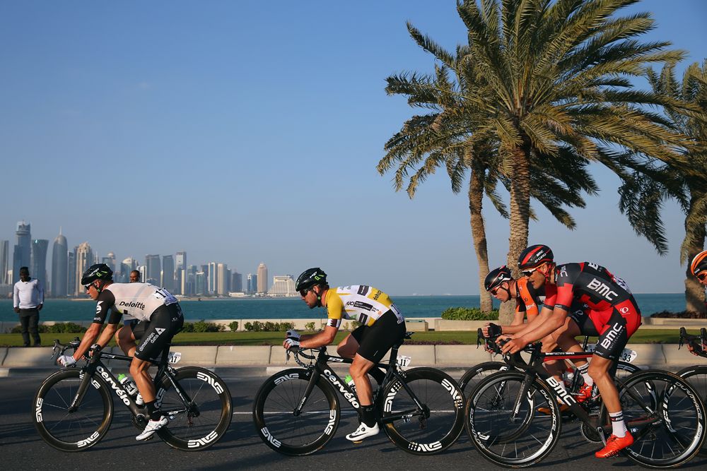 Mark Cavendish riding safely in the bunch