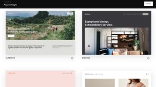 Squarespace's template library, showing a series of designs