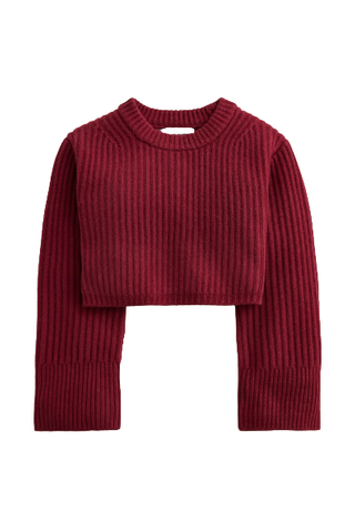 J.Crew Spring Street Cropped Ribbed Cashmere Crewneck Sweater