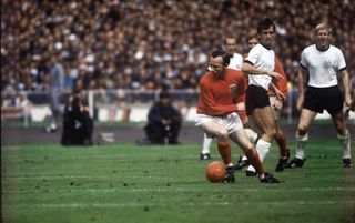 Nobby Stiles turns on the ball in the 1966 World Cup final for England against West Germany.