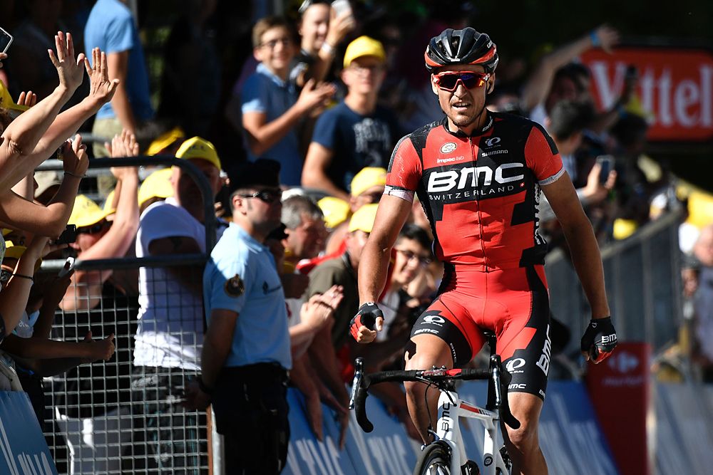 Greg Van Avermaet (BMC Racing) celebrates his Tour de France stage win