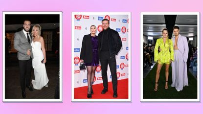 a collage image showing three of the Love Island UK couples still together, including Paige Turley and Finn Tapp, Olivia and Alex Bowen, and Tasha Ghouri and Andrew Le Page