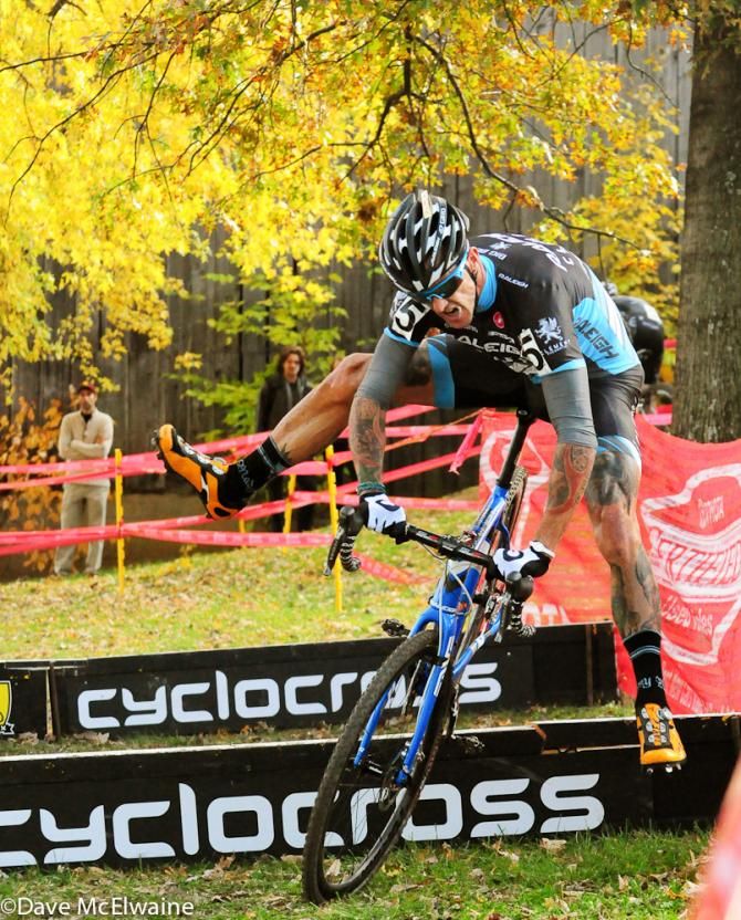 Ben Berden (Raleigh Clement) demonstrates a new technique for jumping the barriers