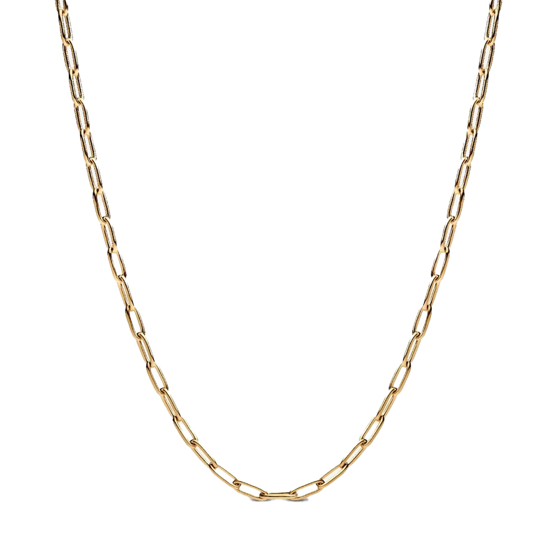 Gold paperclip chain necklace, pandora