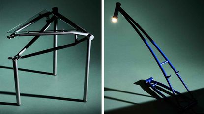 Metal table and lamp by Cara Campos