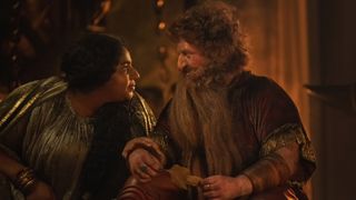 Prince Durin and Princess Disa share a tender moment in Amazon's Lord of the Rings