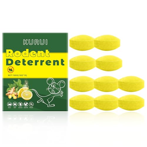 Peppermint Oil Rat Repellent - Mouse Repellent Pellets - Strong Natural Rodent Deterrent for Home, Garage, Attic - Long Lasting Protection - 10 Packs