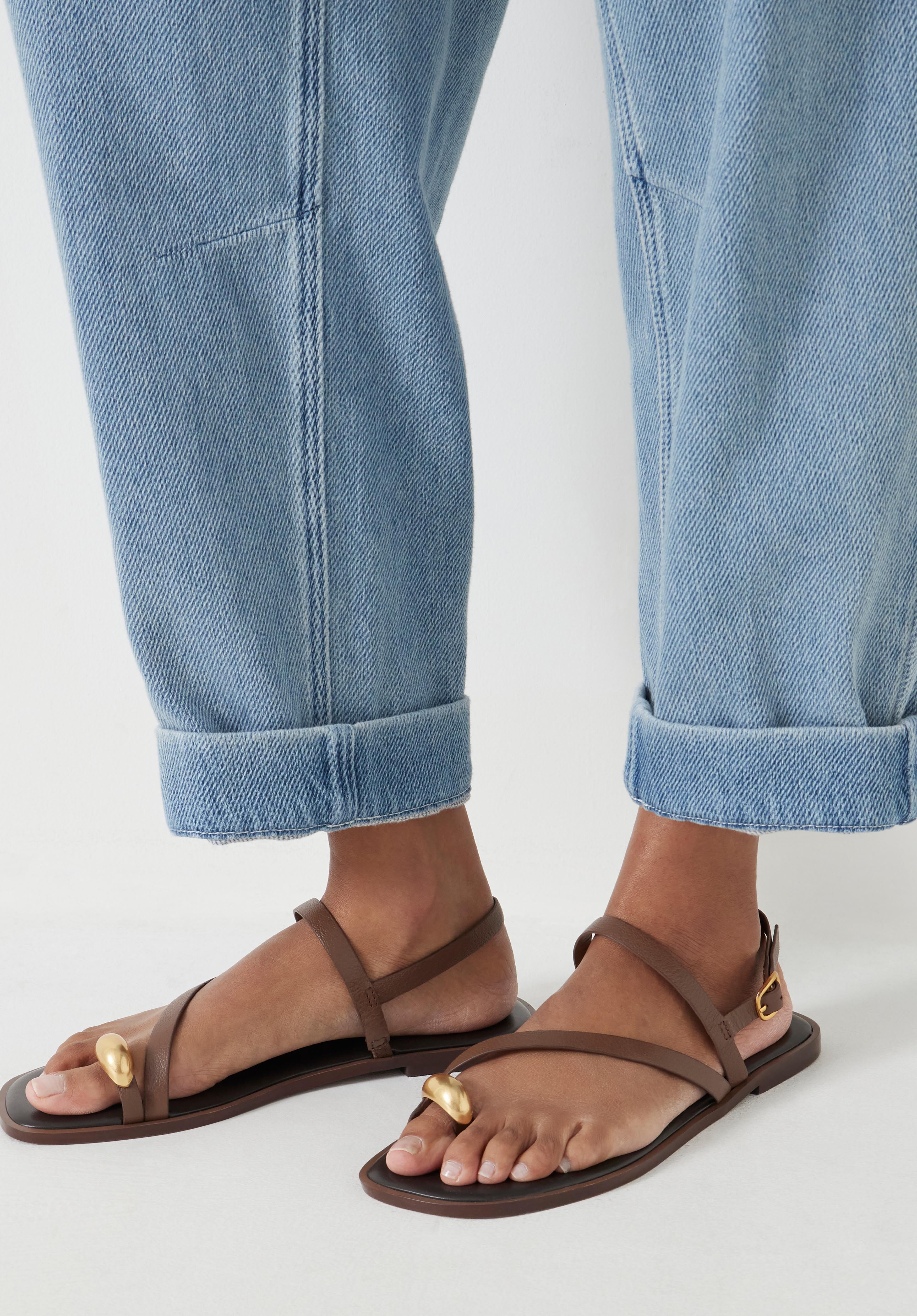 Metal Detail Flat Sandals