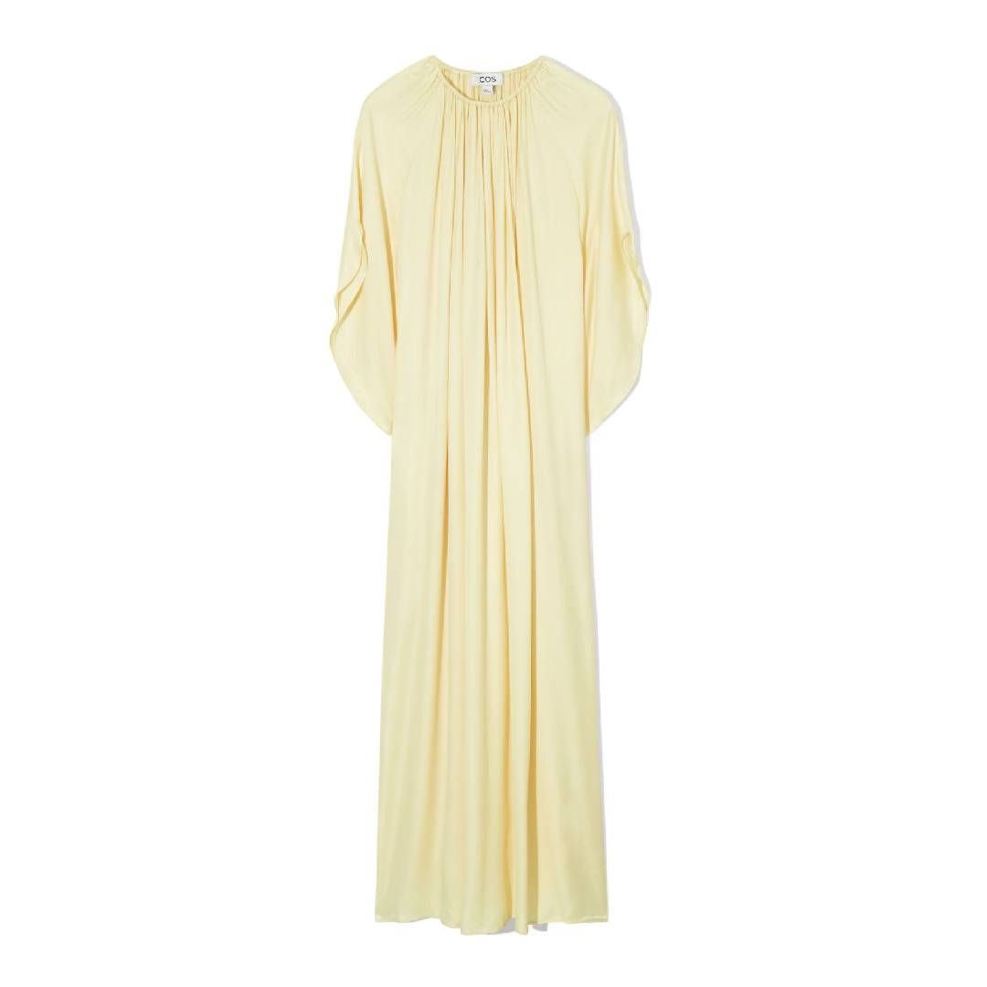 COS FLOATY GATHERED MIDI DRESS