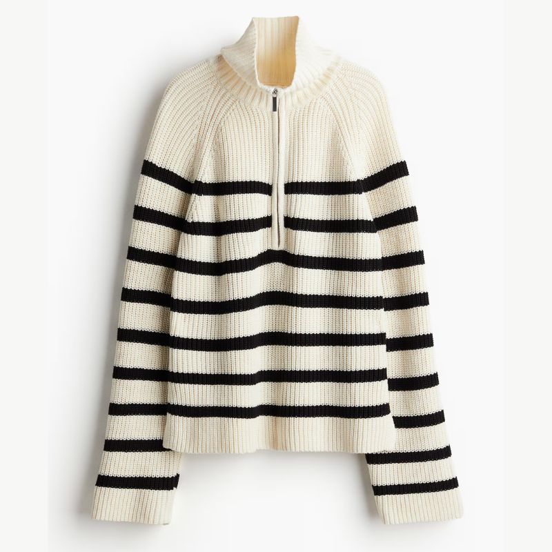 H&amp;amp;M, stripe half zip jumper