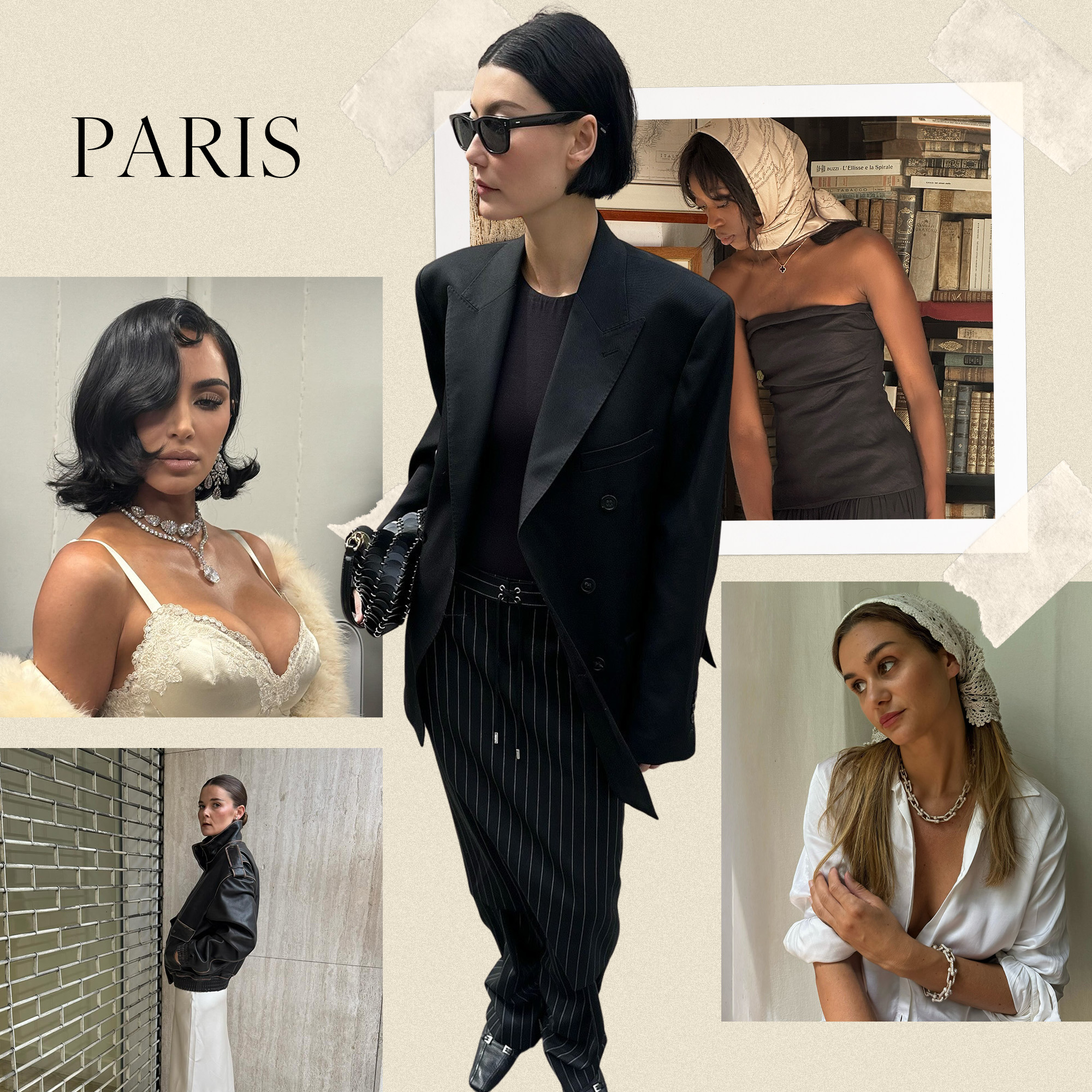 A group of women wearing chic, French-inspired hairstyles.