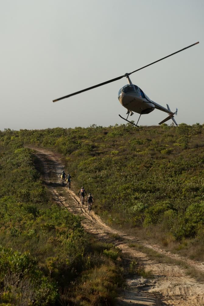 The helicopter gets a close-up view