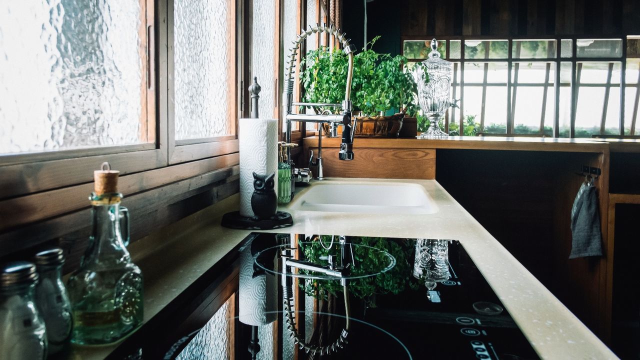 Induction cooktops in a kitchen