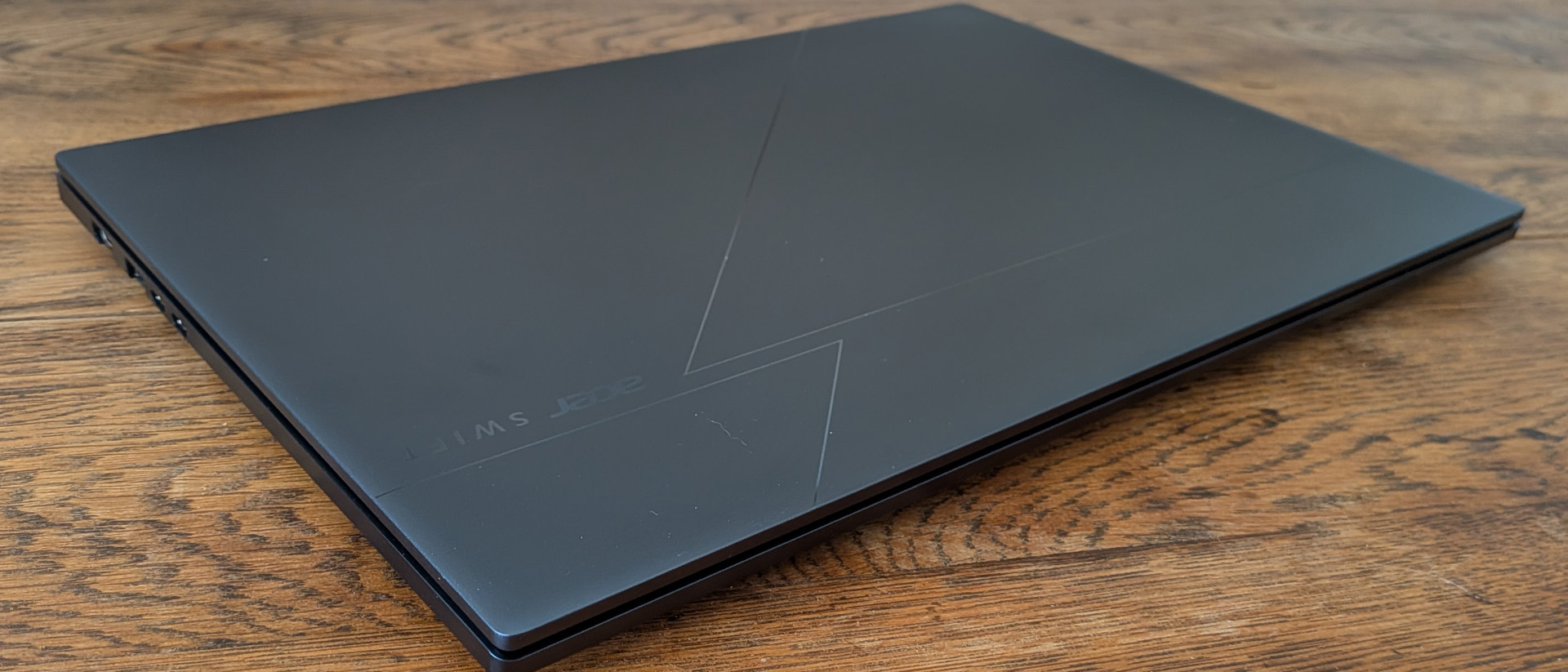 The Acer Swift Go 16 AI on a desk