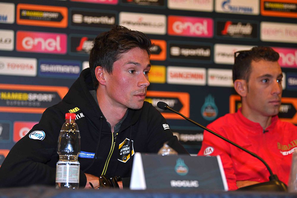 Jumbo-Visma's Primoz Roglic at the Tirreno-Adriatico press conference