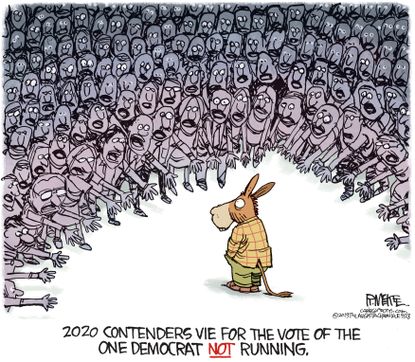 Political Cartoon U.S. 2020 presidential elections Democrat candidates