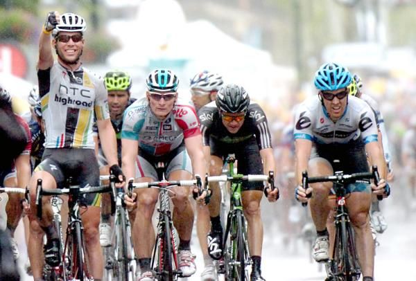 Mark Cavendish was too fast for Andre Greipel, Edvald Boasson Hagen and Tyler Farrar.