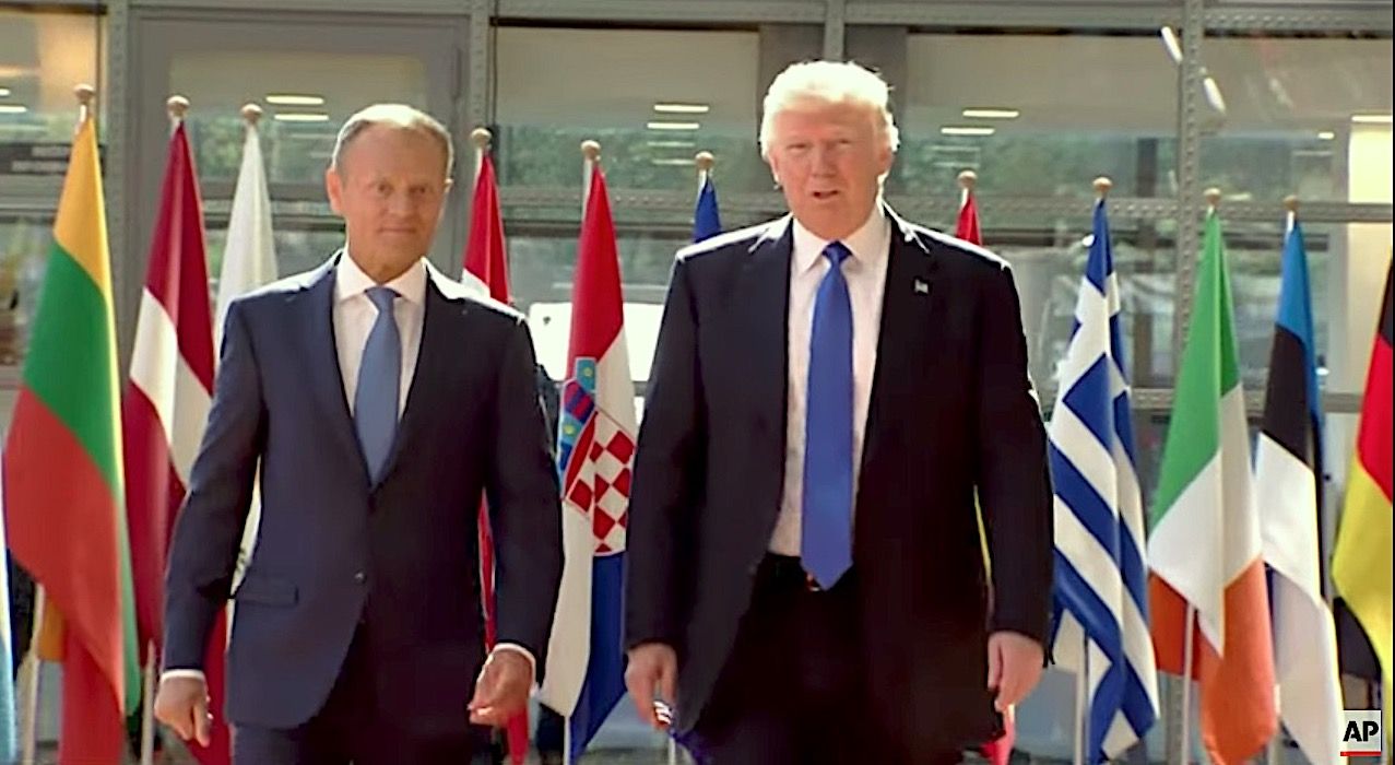 Trump in Brussels at EU headquarters