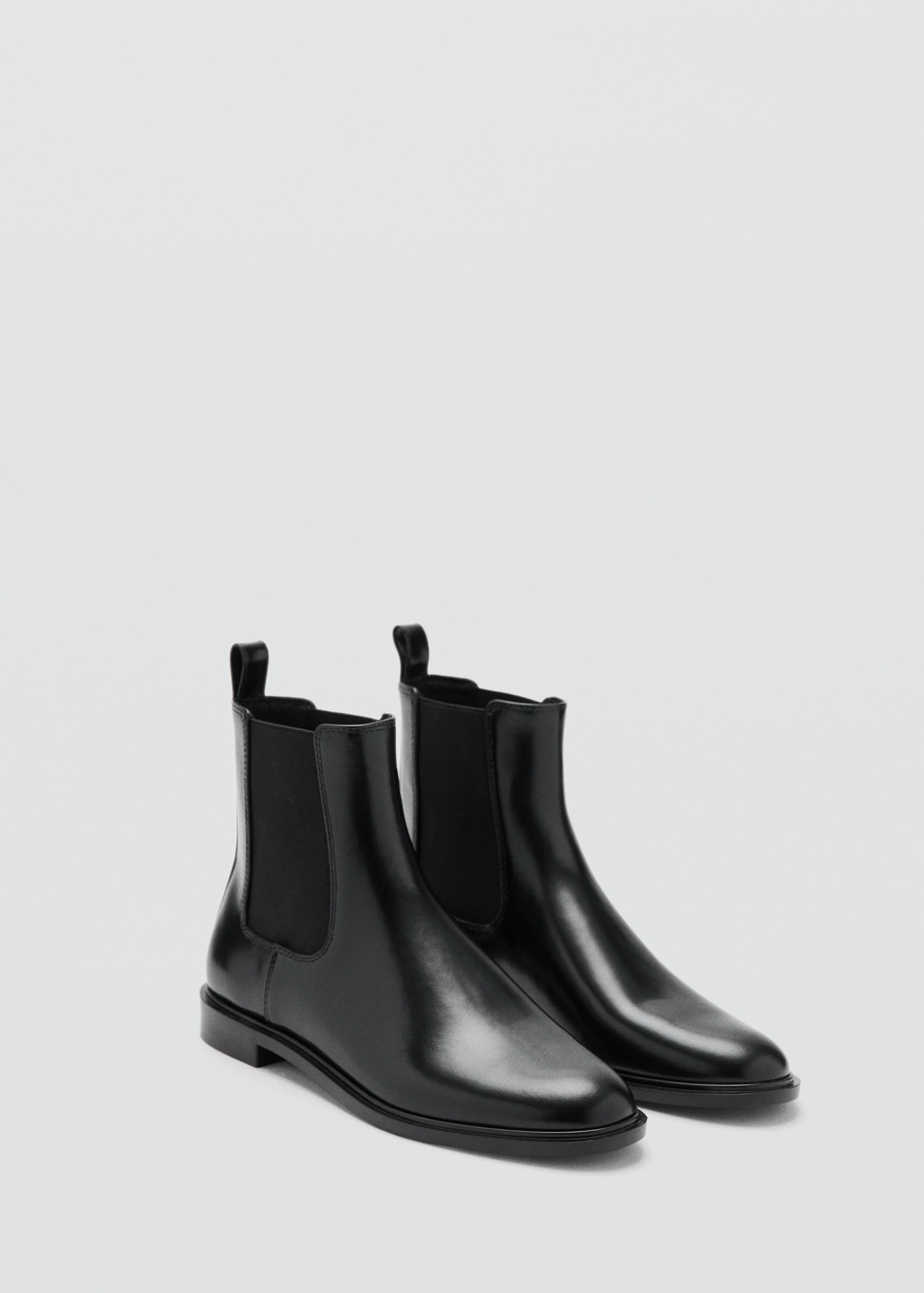 Elastic Panels Leather Ankle Boots - Women | Mango Usa