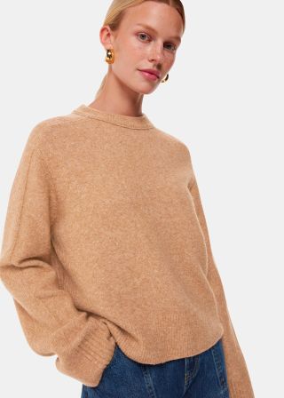 Camel Alana Wool Mix Crew Neck