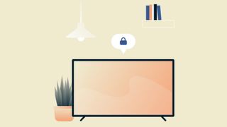 Illustration of a TV in a living room