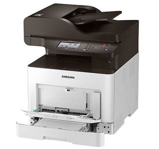 The Samsung ProXpress C3060W has a secondary paper tray that holds 50 sheets of standard printer paper.