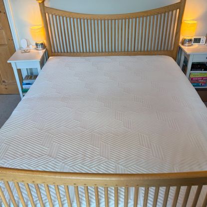 Emma Hybrid Airgrid mattress being tested at home