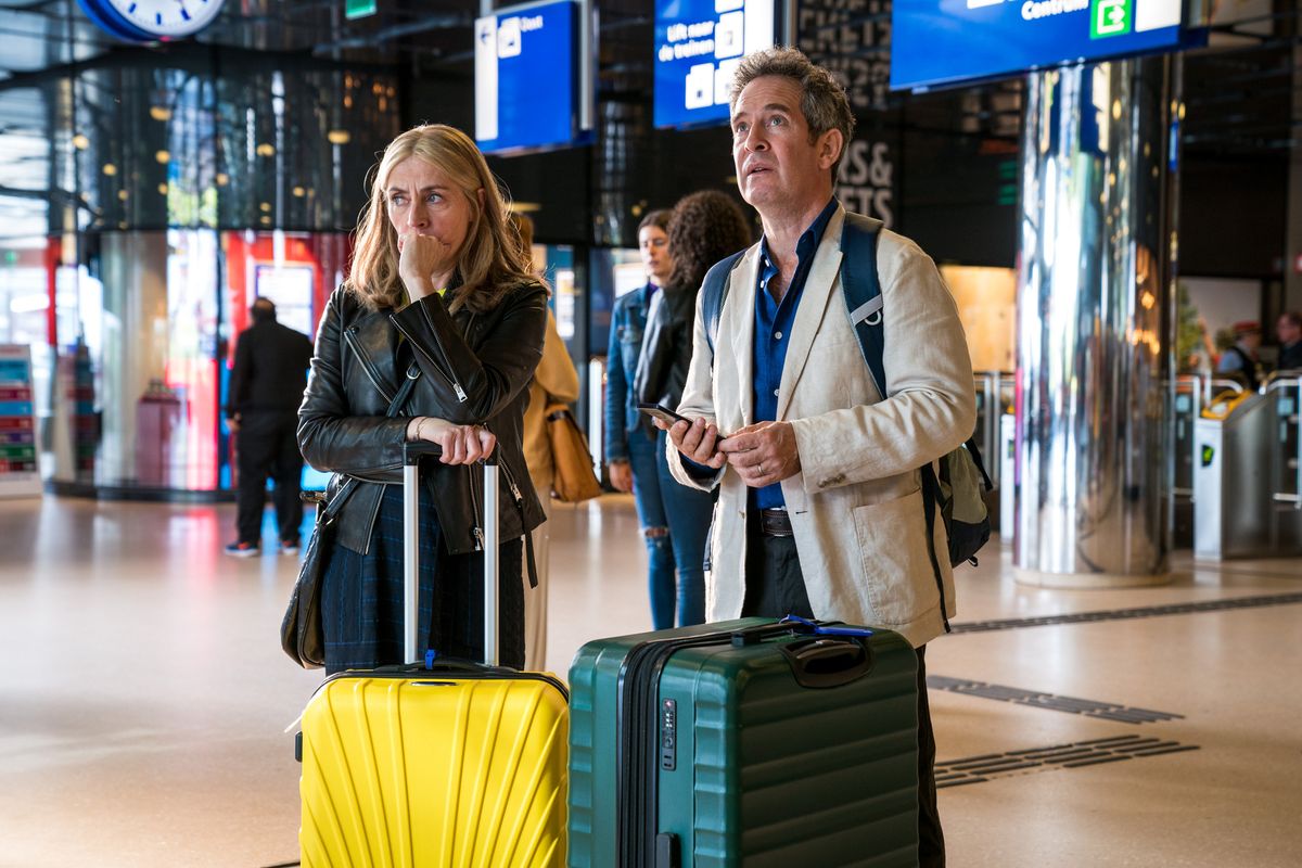 Tom Hollander and Saskia Reeves in new BBC1 drama &quot;Us.&quot;