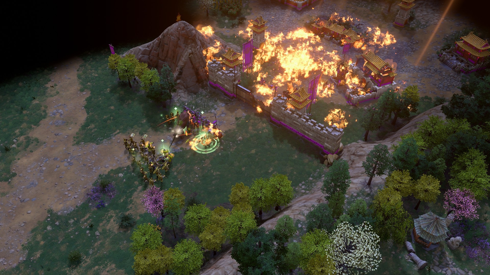 Fire rain god power in Age of Mythology: Retold Immortal Pillars