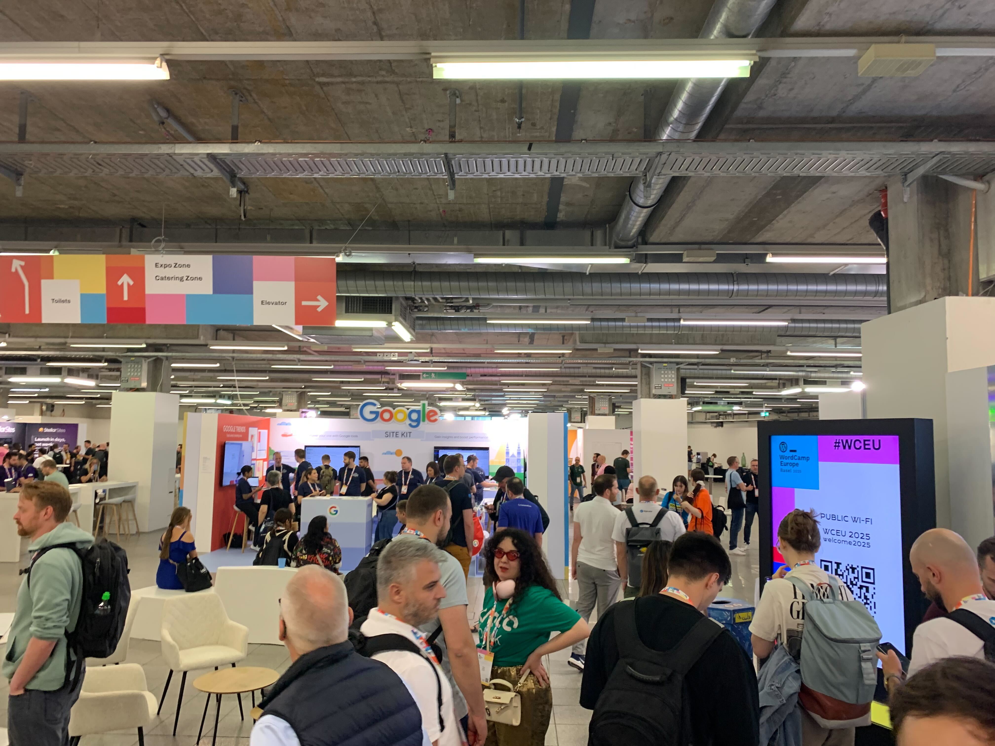 exhibition hall at WordCamp Europe