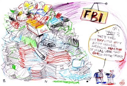 Political cartoon U.S. FBI Russia investigation Trump Michael Cohen