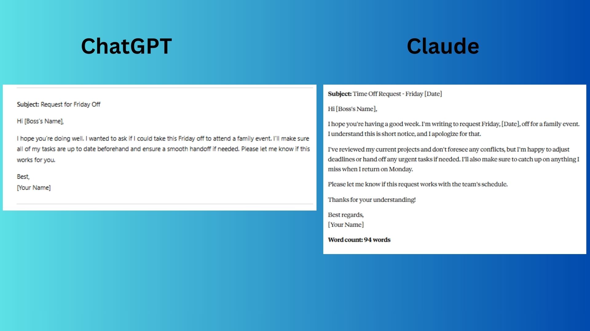 ChatGPT vs Claude
