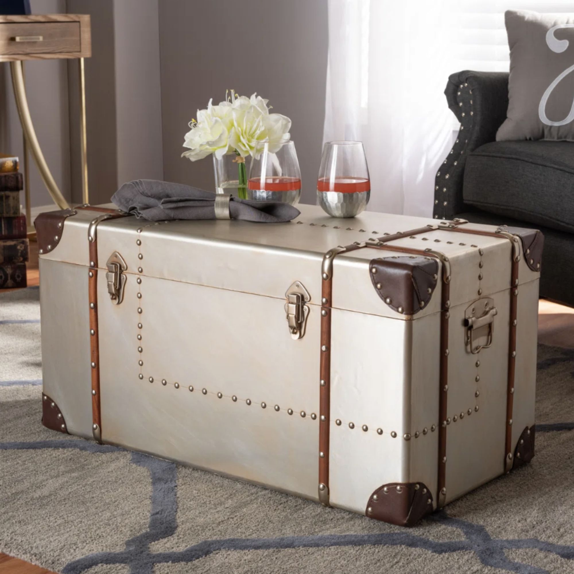 Kristhel Bechet French Industrial Metal Storage Trunk