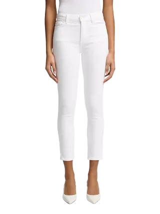 7 for All Mankind Roxanne Ankle Grazer Jeans, White