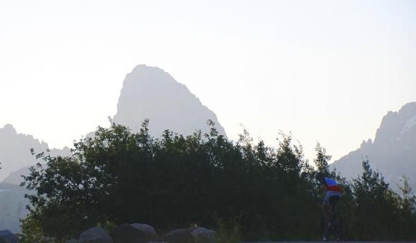 The Tetons provided a scenic backdrop to the Pierre's Hole 100