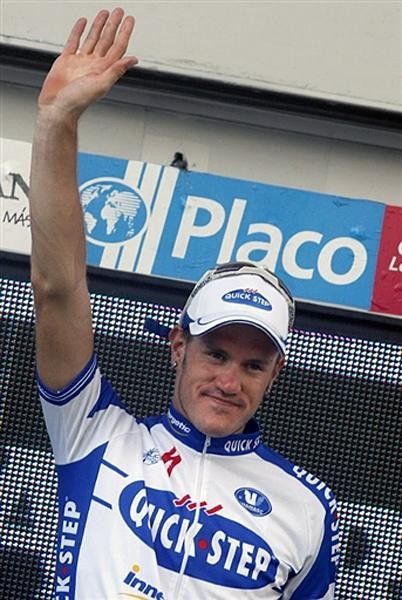 Wouter Weylandt (Quick Step) on the podium.