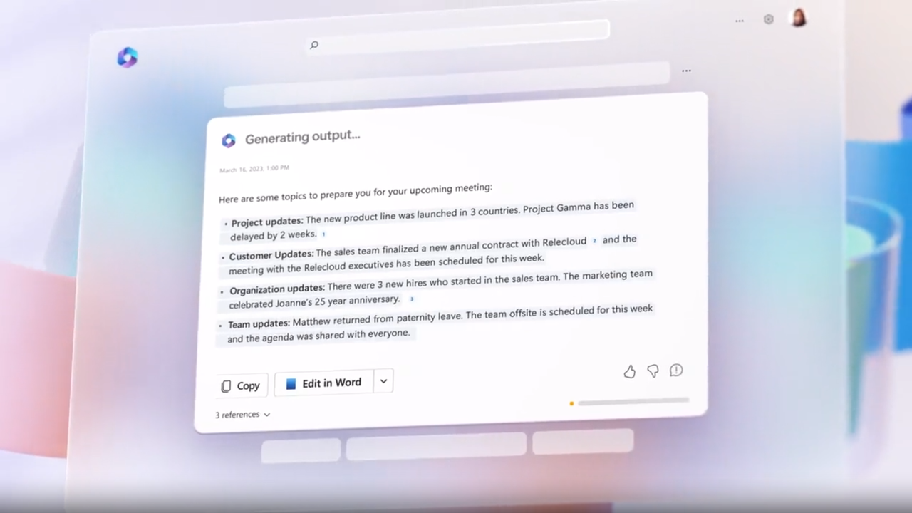 Microsoft 365 Copilot AI features
