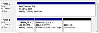 Your hard drive should now be one large, blank partition