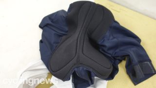 Close up image of the chamois pad from Rapha's Core Cargo bib shorts