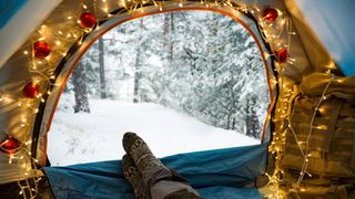 camping gifts: christmassy tent