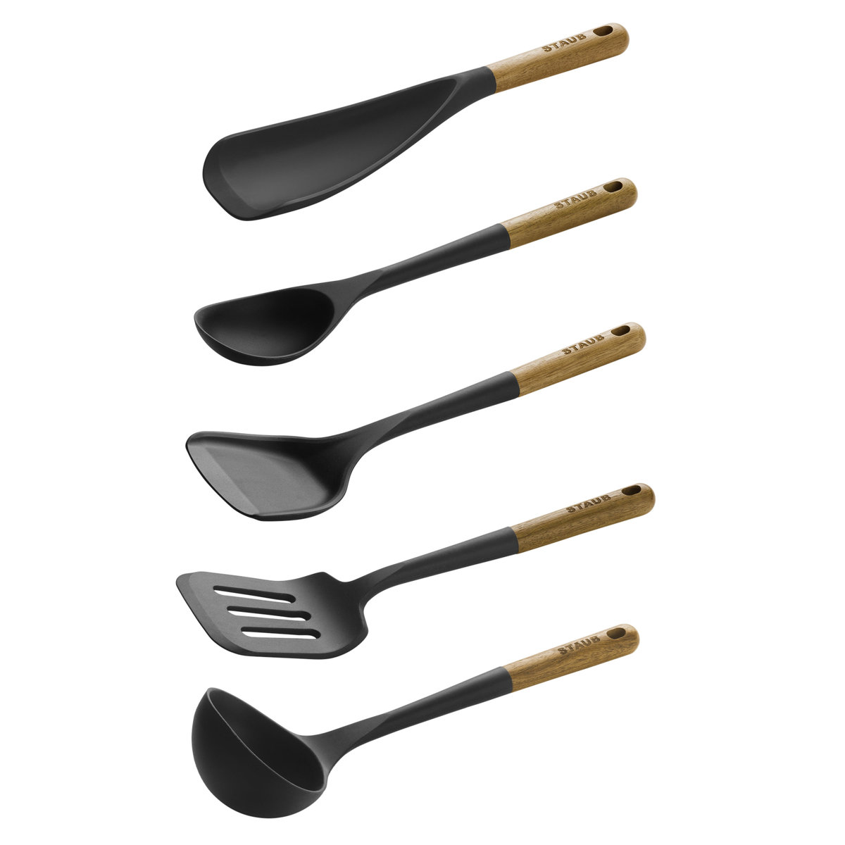 Staub Silicone With Wood Handle 5-Piece Cooking Utensil Set &amp;amp; Reviews | Wayfair