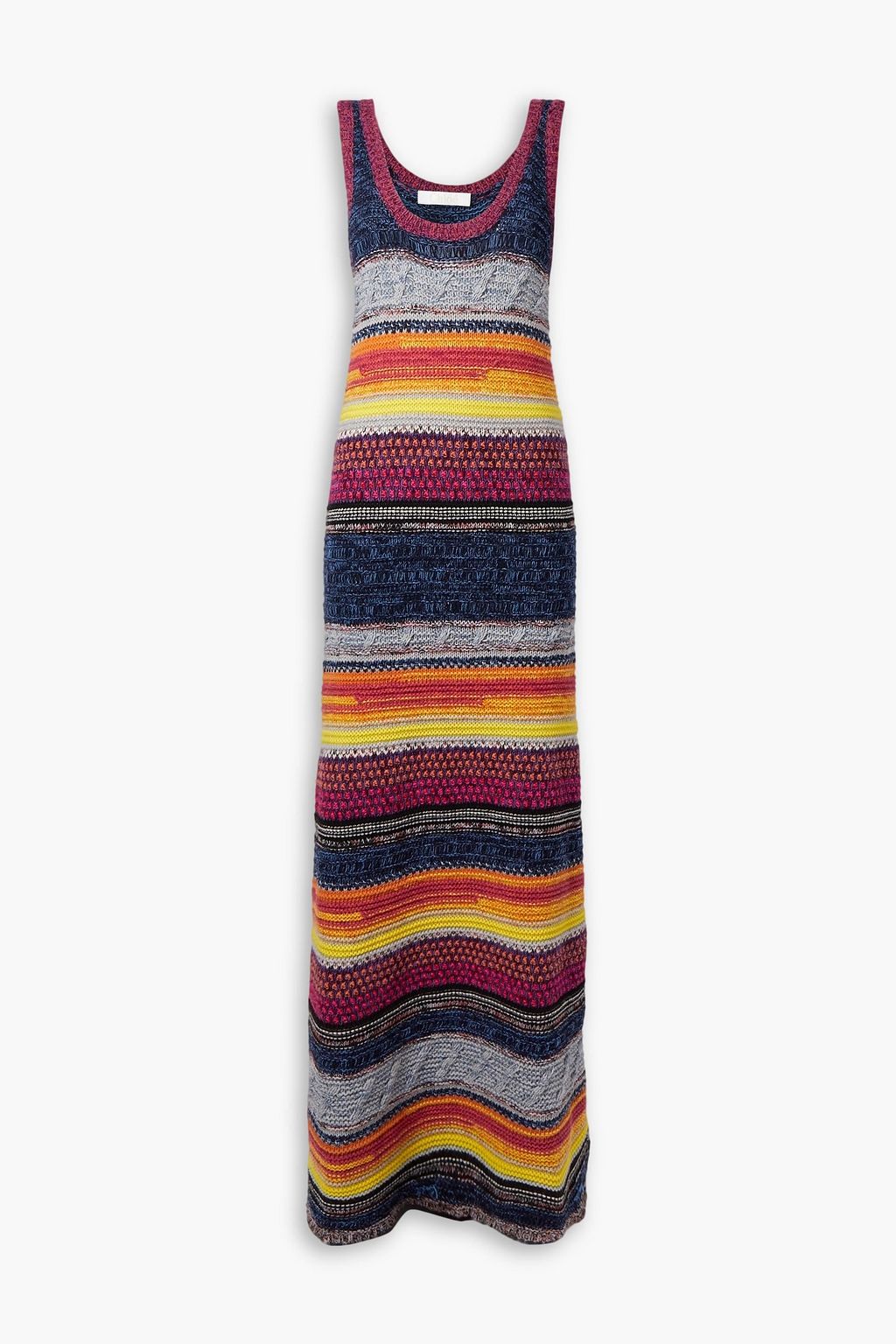 Striped Cashmere and Wool-Blend Maxi Dress