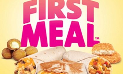 Taco Bell's "First Meal" is the Mexican fast food chain's foray into breakfast with menu items including a sausage and egg wrap and egg burritos.