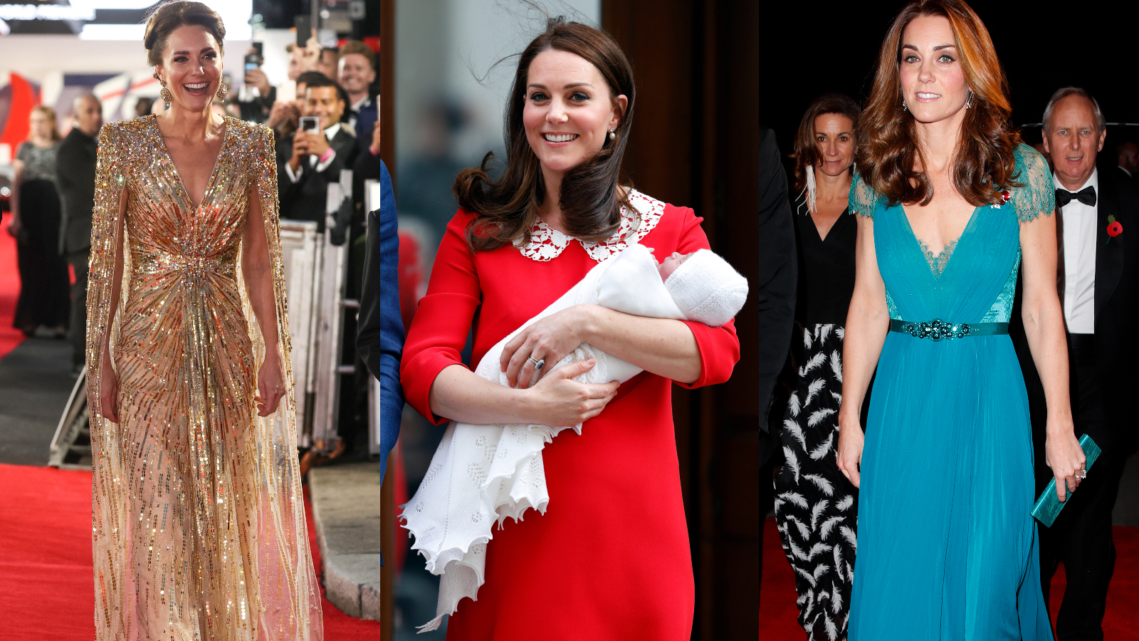 Kate Middleton wearing Jenny Packham dresses