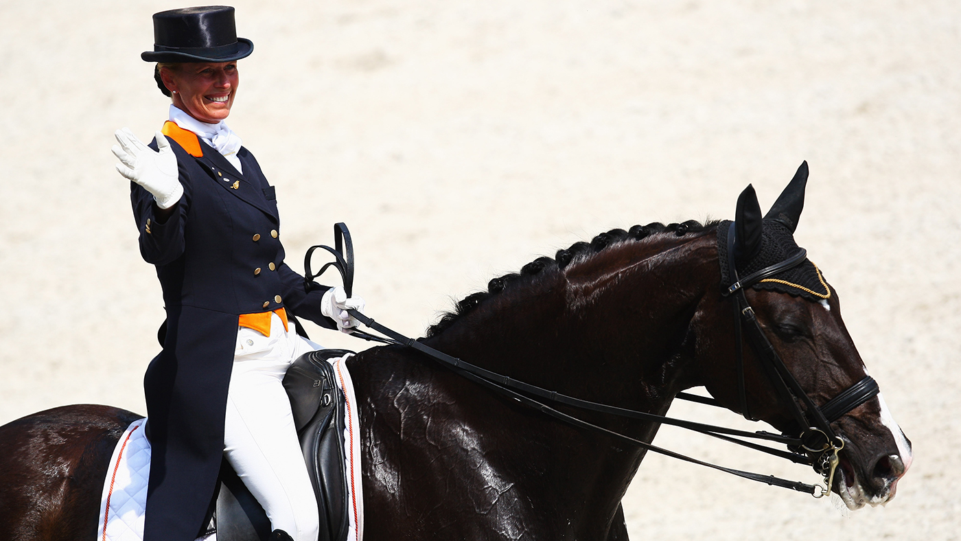 AACHEN, GERMANY - JULY 05: Anky van Grunsven of Netherlands is seen on Ips Salinero during the Deutsche Bank Prize Grand Prix Dressage of Aachen on July 5, 2009 in Aachen, Germany. (Photo by Vladimir Rys/Bongarts/Getty Images)