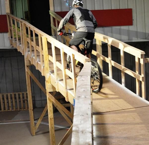 A cross country section at Ray's Indoor MTB Park's newest location in Milwaukee, Wisconsin.