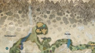 Avowed Woedica totem fragments: A map showing the location of the Golden Scale of Order in the Pargun Cache, Dawnshore.