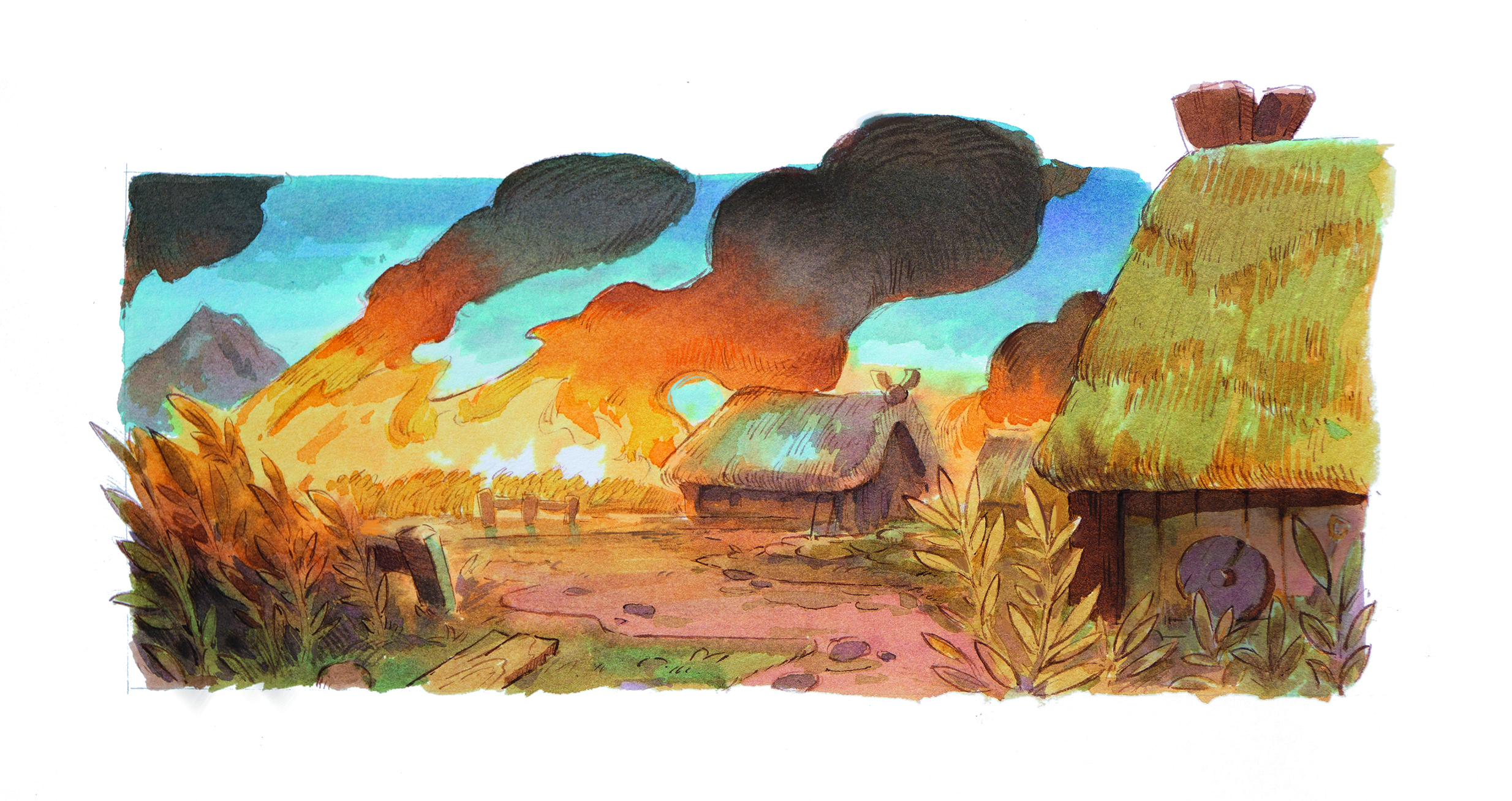 Fantasy art painted with watercolours