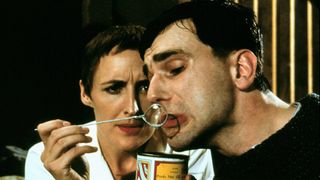 (L-R) Fiona Shaw as Eileen Cole and Daniel Day-Lewis as Christy Brown in My Left Foot
