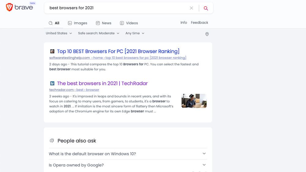 Brave Search Search Engine Review | TechRadar